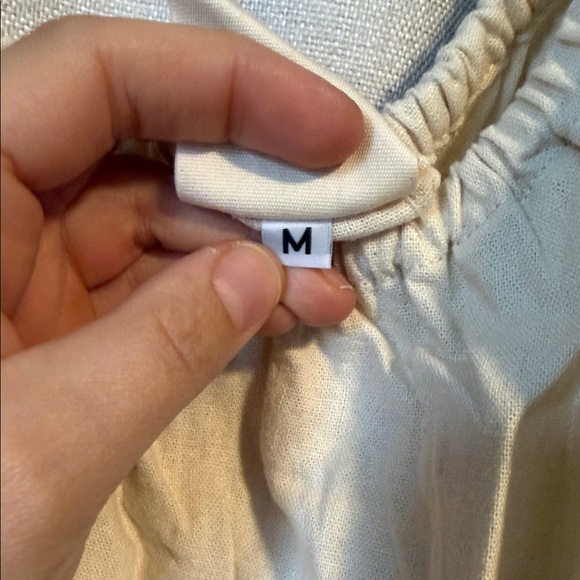 Lykke Wullf linen Cream Puff Sleeve Women's Top - Picture 3 of 3